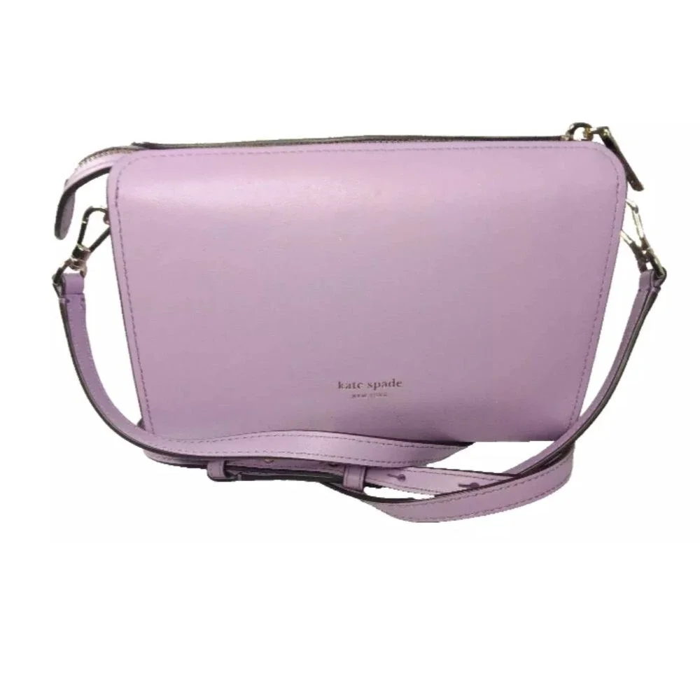 Kate Spade  New York Andi Leather Medium Crossbody Bag Purple Retail $228